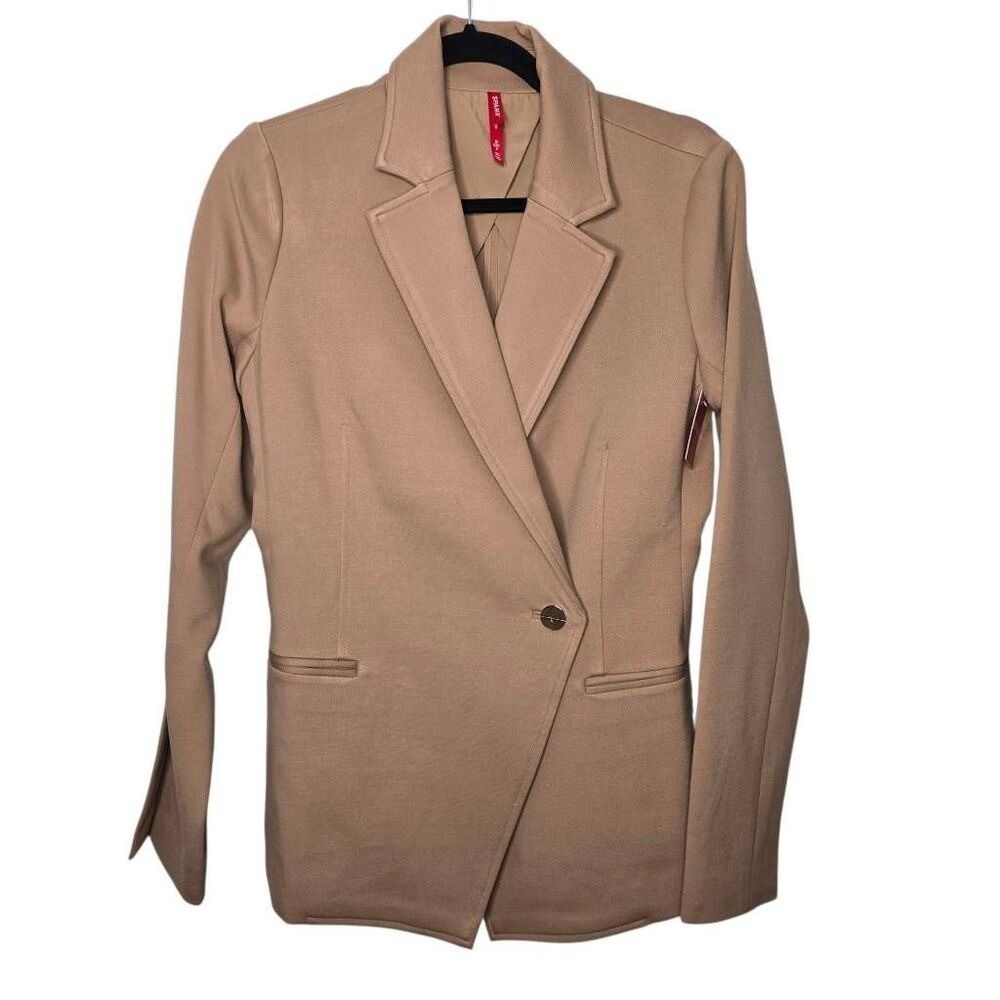 Spanx Perfect Asymmetrical Tailored Blazer Women's Small Toffee Long Sleeve NWT‎